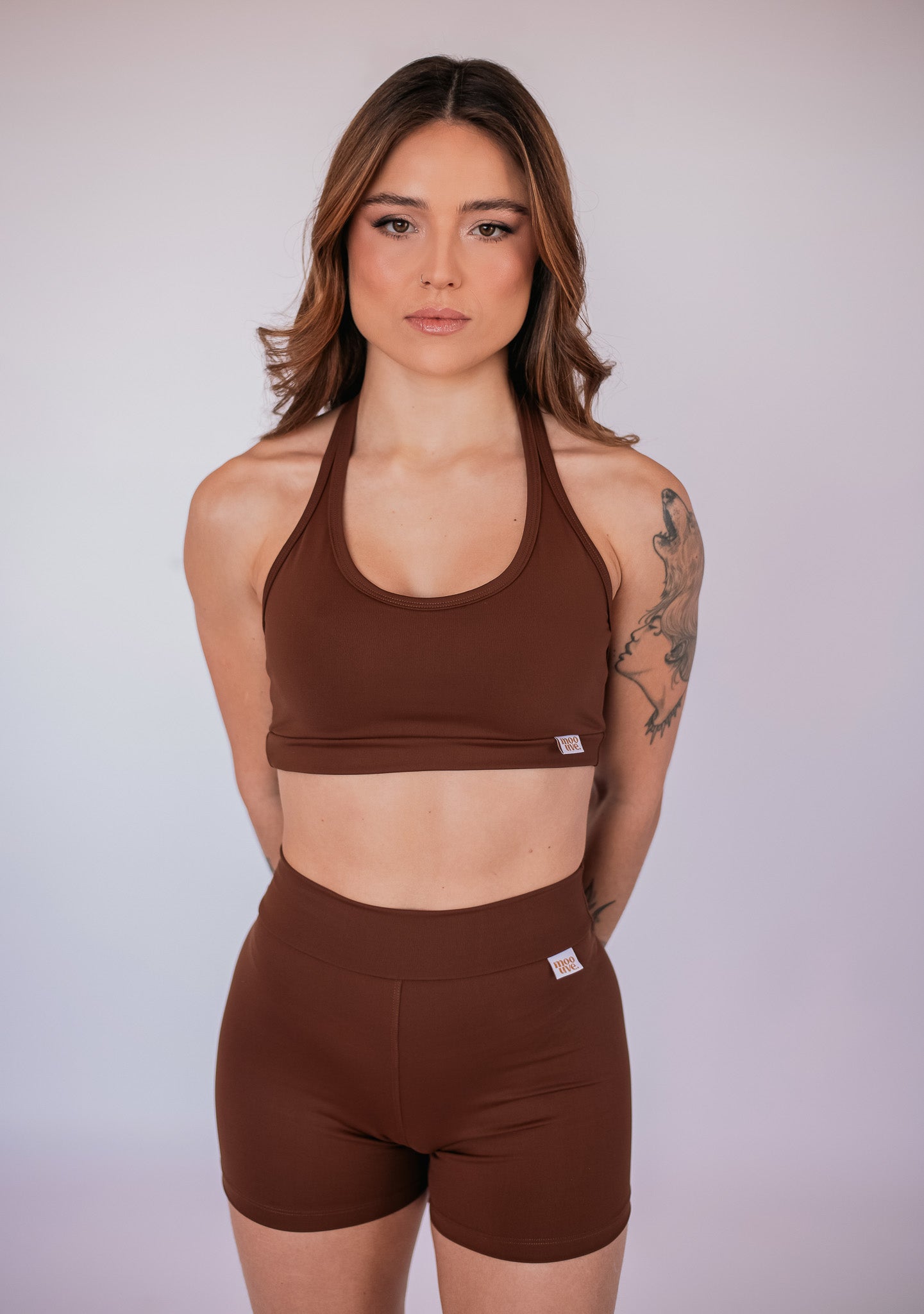 Top frente única coffee