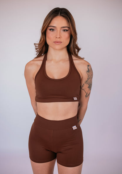 Top frente única coffee