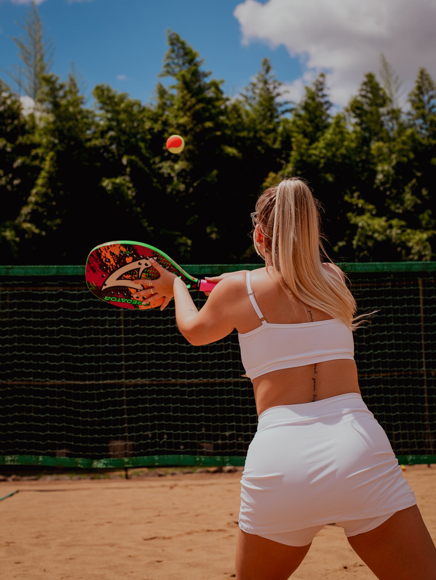 Short saia beach branco