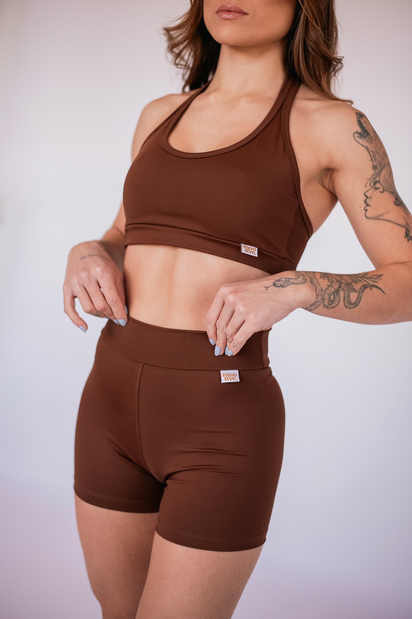 Top frente única coffee