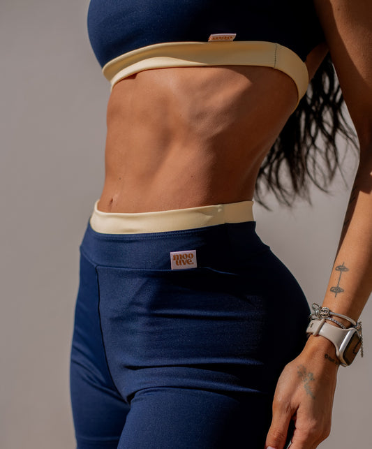 Legging basic azul marinho/amarelo