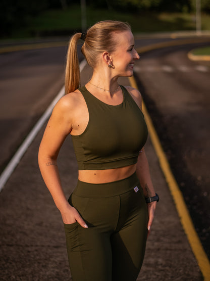 Top RUN verde militar