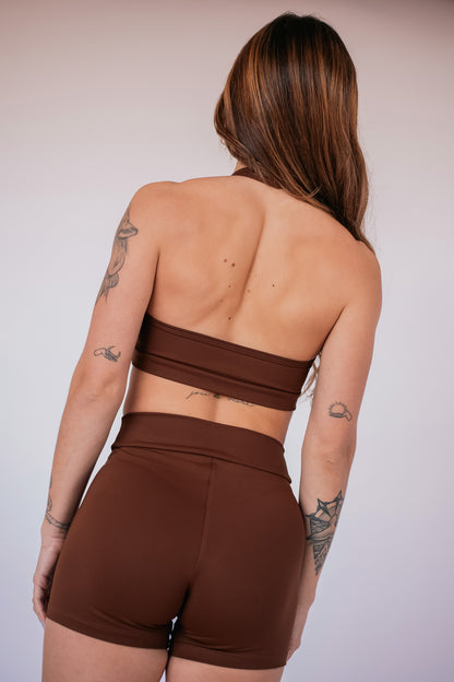 Top frente única coffee