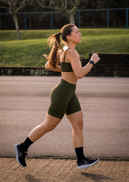 Short RUN verde militar